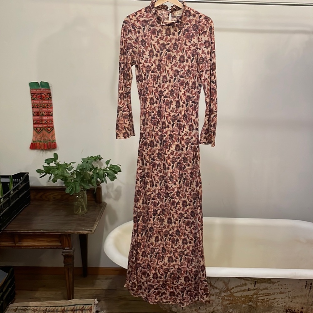 Doen Ames Dress, RARE! medium plum blockprint